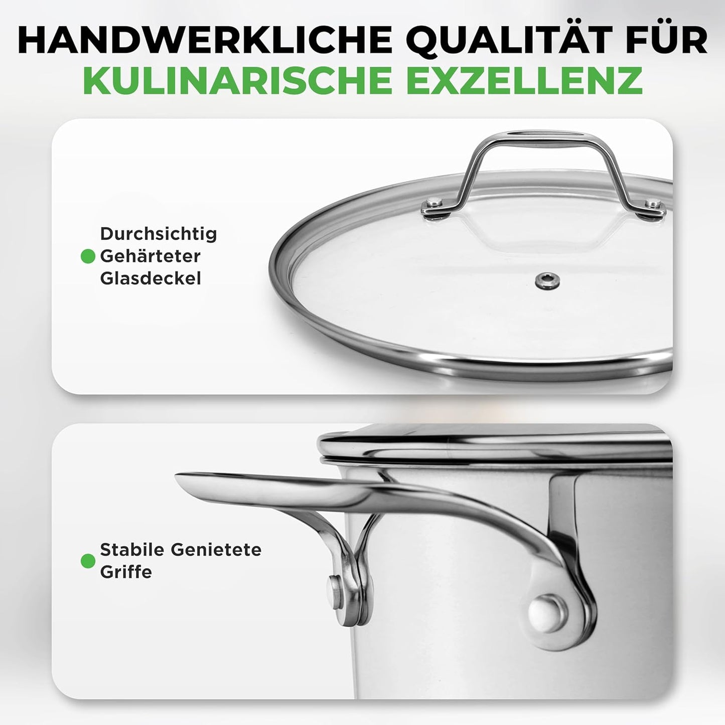 Suppentopf & Nudeltopf mit Glasdeckel, 18 Liter