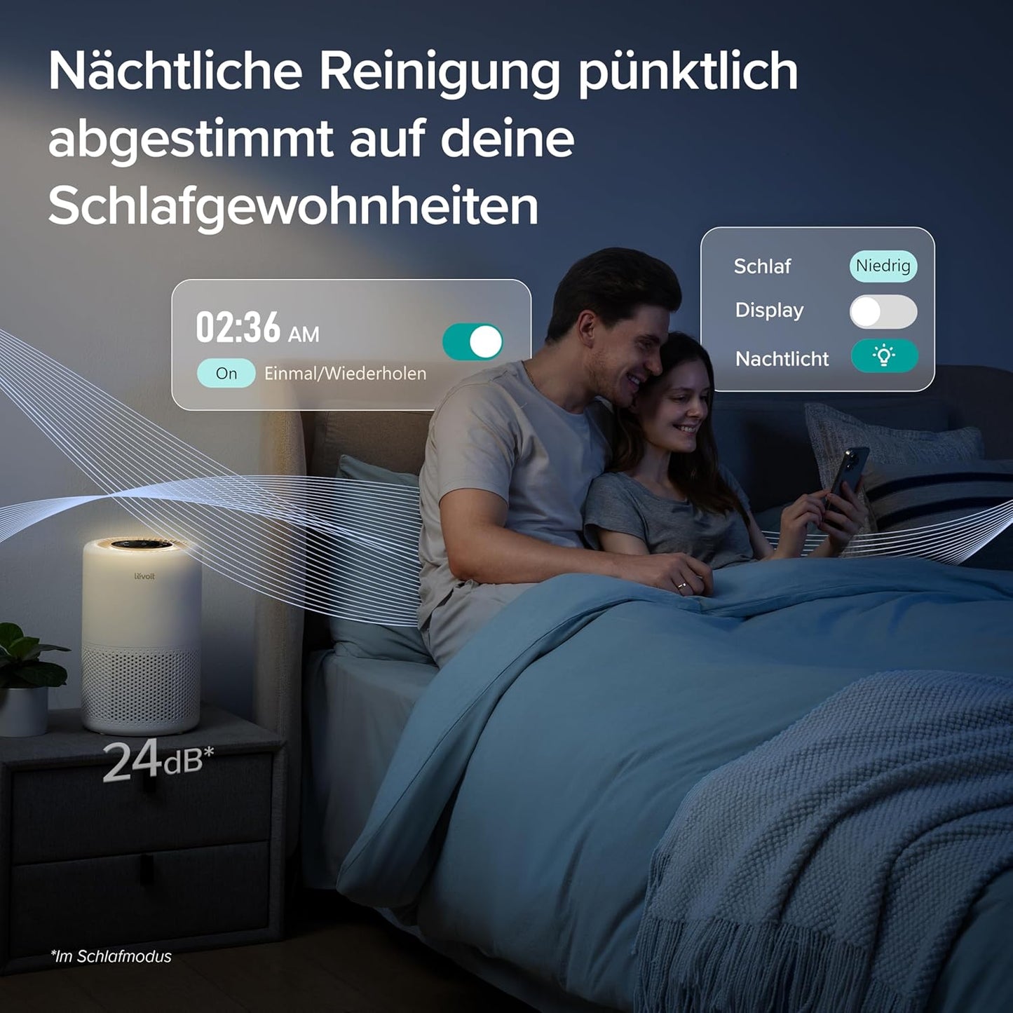 3-in-1 HEPA Luftreiniger ‎Core 200S mit App-Steuerung & Timer, bis zu 31.5㎡ Mattweiss