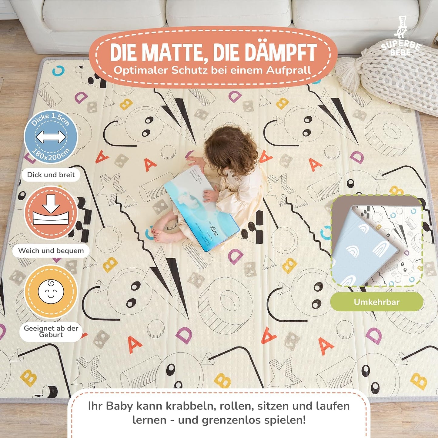 Faltbare Krabbelmatte, Geometric