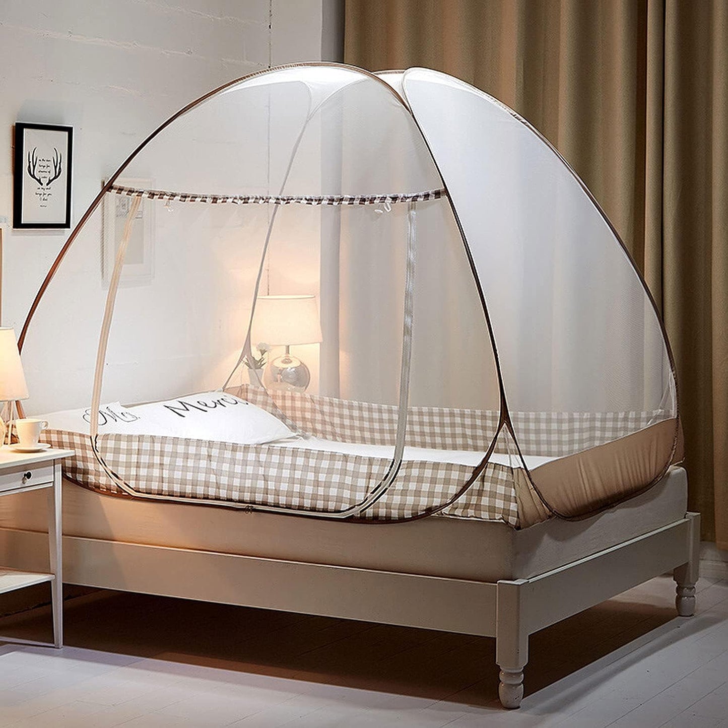 Pop Up Moskitonetz 200×150×150 cm, Braun 200x150x150 cm (1er Pack)