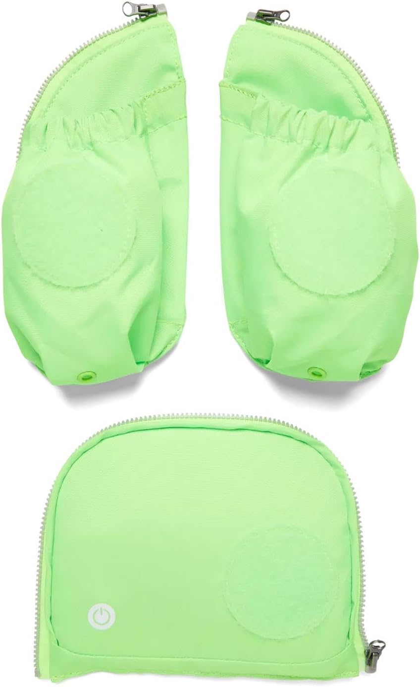 Fluo LED Seitentaschen-Set für Schulranzen, Einheitsgrösse Grün (Verde)