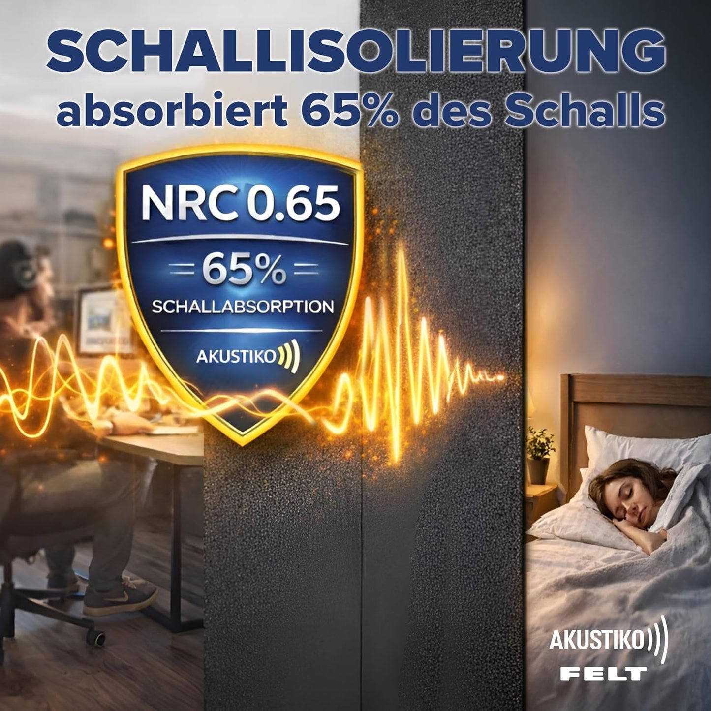 Selbstklebende Akustikpaneele, 16 Stück, 16 Lamellenschnitt 120x60cm