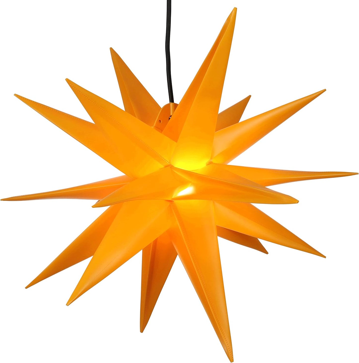3D Weihnachtsstern mit LED und Kabel, Ø 35 Cm Trafo Gelb