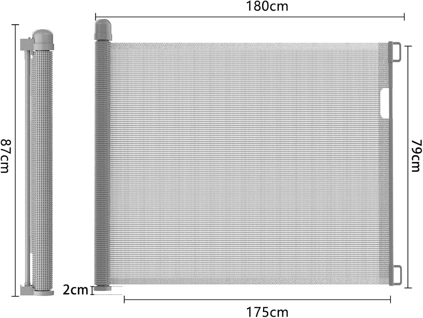 Treppenschutzgitter, Grau 180cm
