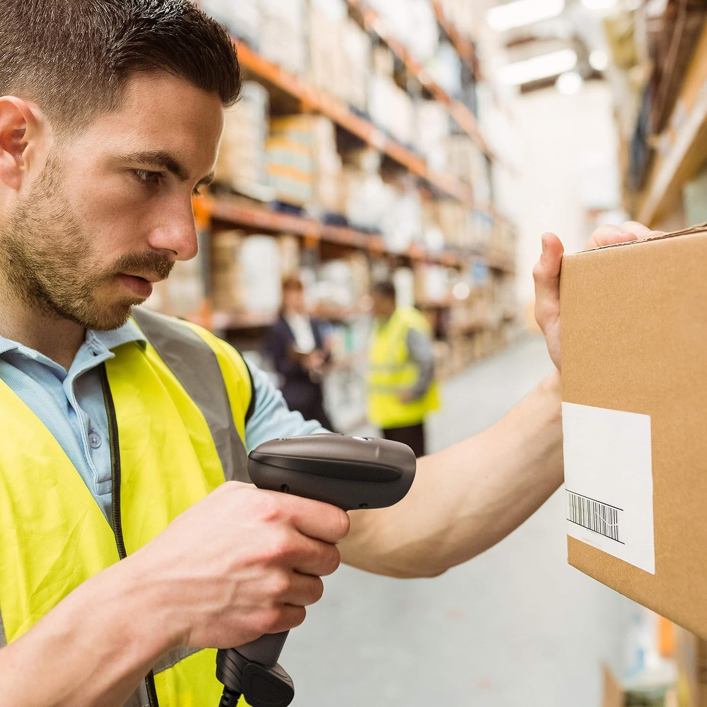 Barcode-Scanner mit Halterung für 2D und QR, A: mit Kabel