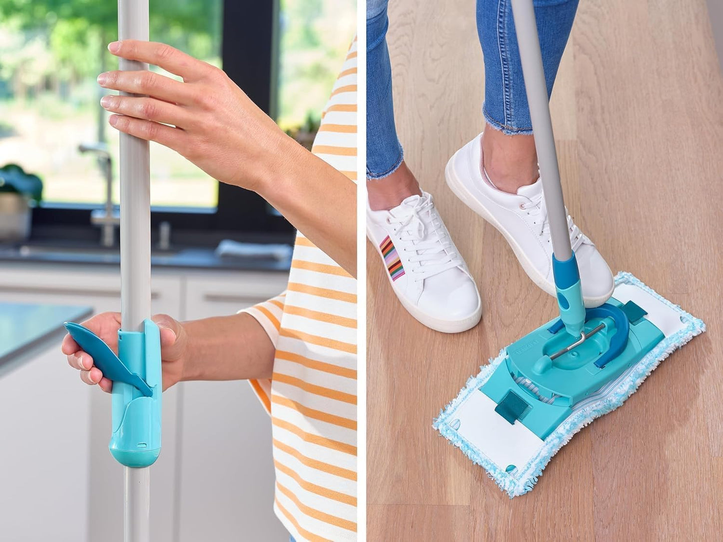 Flachwischer-Set Clean Twist, Eco Verpackung Set Clean Twist M Ergo 2.0 mit Rollen