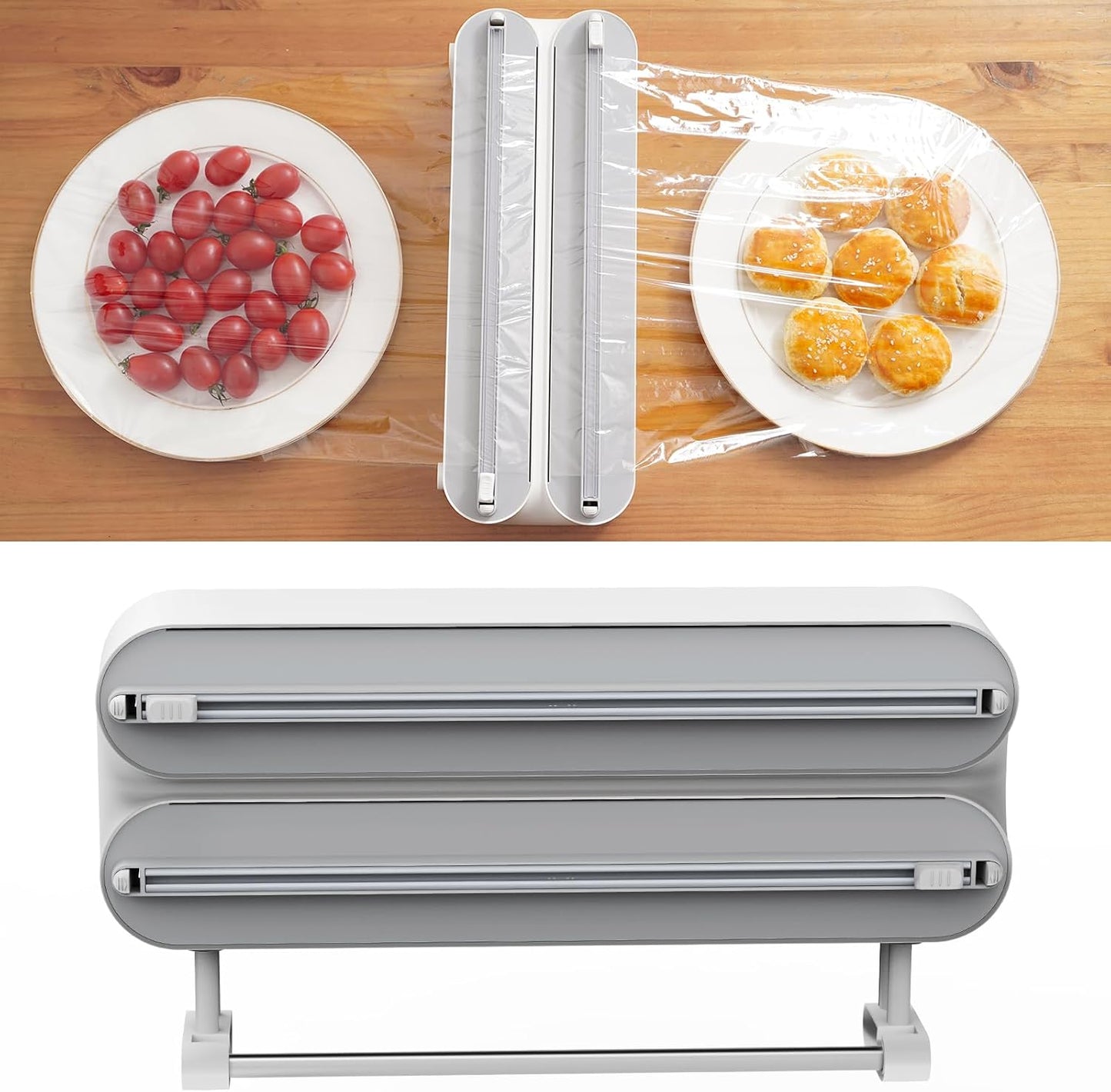 3-in-1 Frischhaltefolien- und Küchenrollenhalter