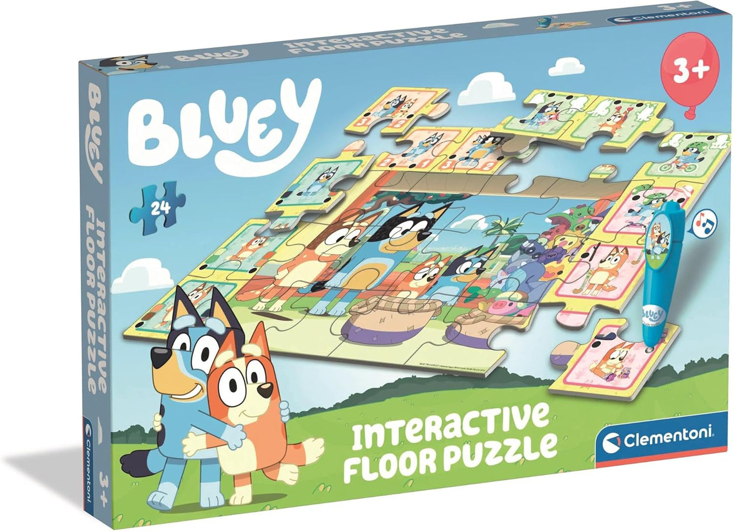 Interaktives Quiz-Bodenpuzzle Bluey