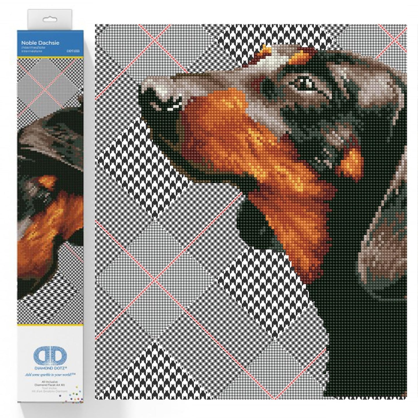 Diamond Painting Set Noble Dachsie, DD7-033, 47 x 37 cm, 47 x 37cm Noble Dachsie