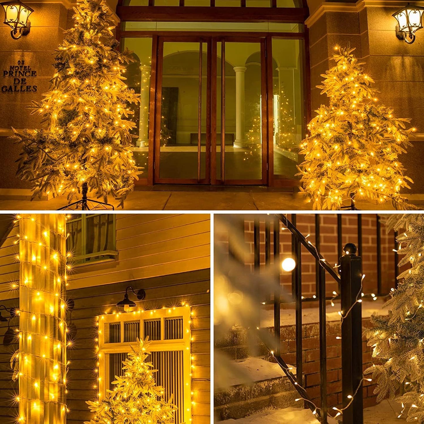 4er-Pack LED Lichterketten mit Timer und 9 Programmen, 4stk 50 Led Warmweiß