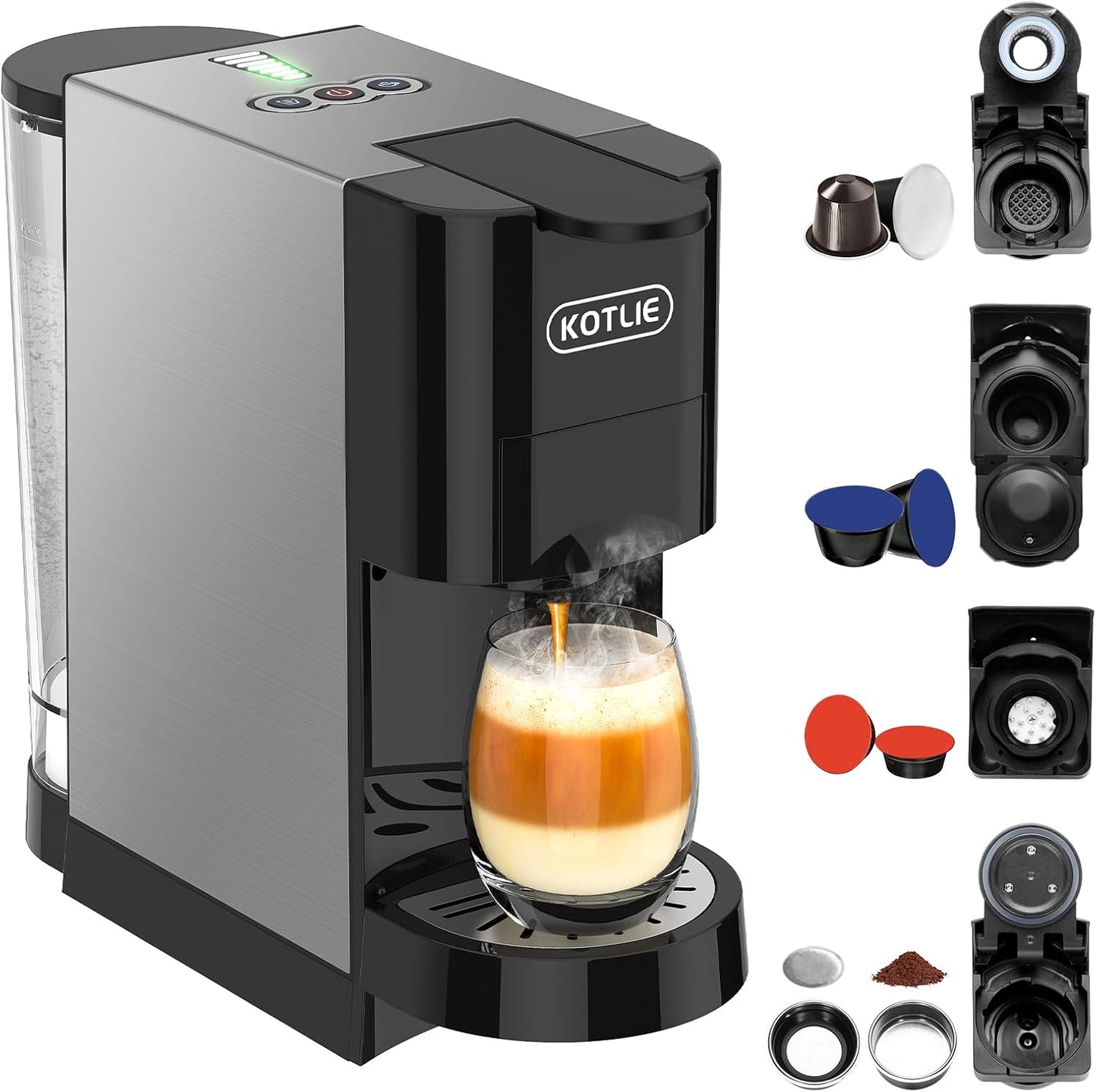 5-in-1 Kaffeemaschine, Schwarz
