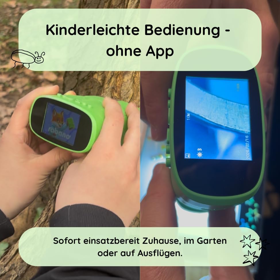 Tragbares Kinder-Digitalmikroskop mit HD-Bildschirm, grün