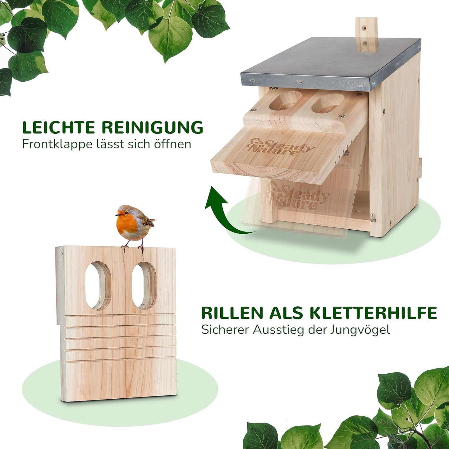 Nistkasten für Vögel, Halbhöhle für Rotkehlchen und Rotschwänzchen