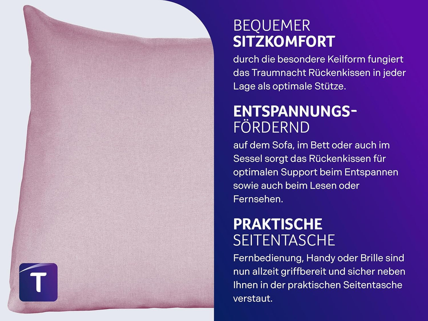 Cozy Lesekissen, Altrosa Lesekissen