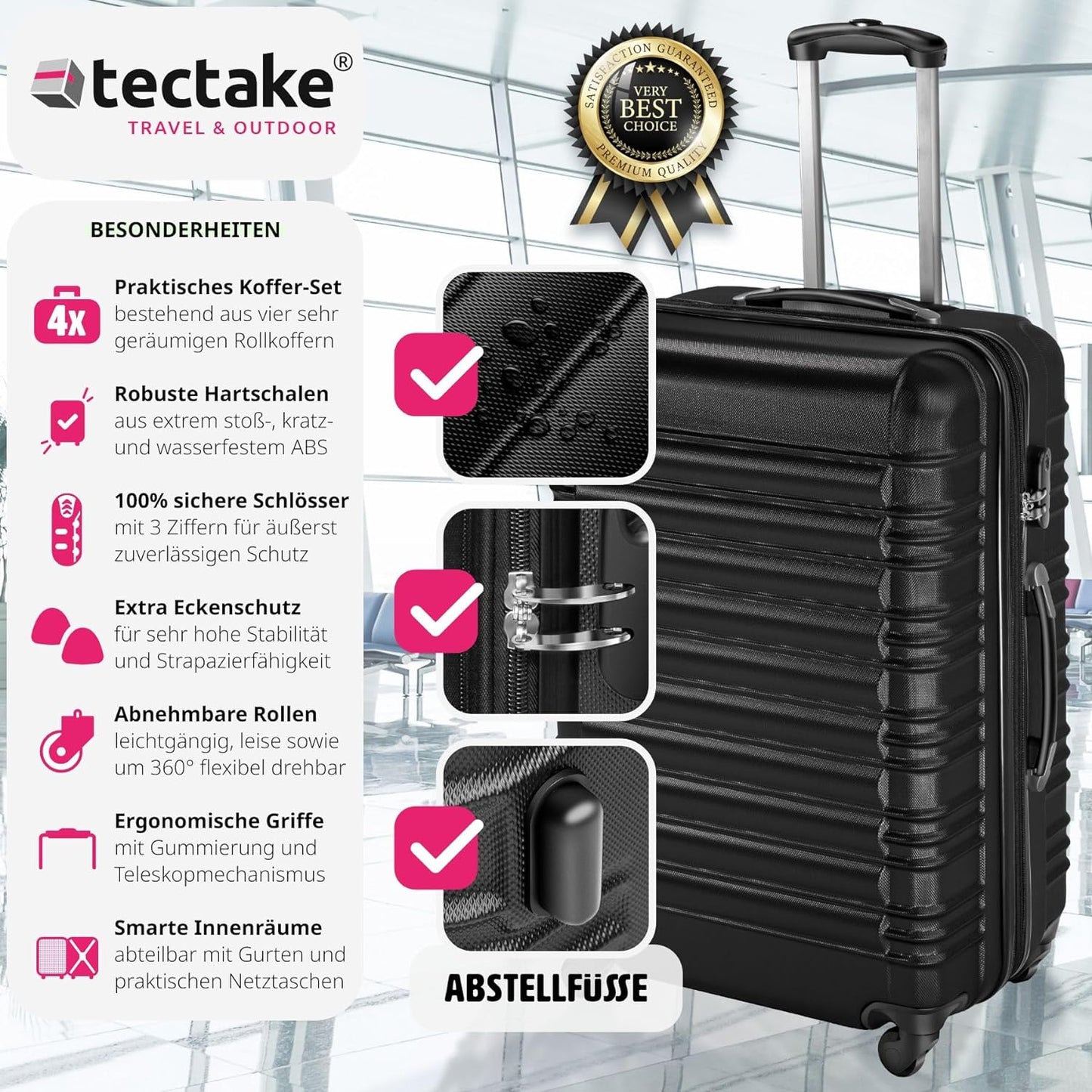 Hartschalenkoffer Set, Schwarz | Nr. 402024