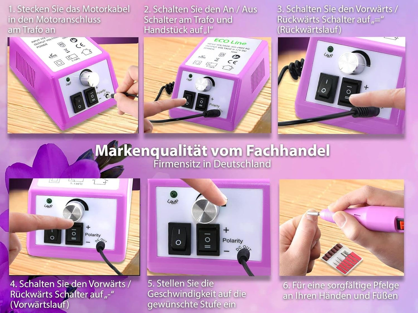 Pediküre- und Maniküre-Komplettset mit Fräser