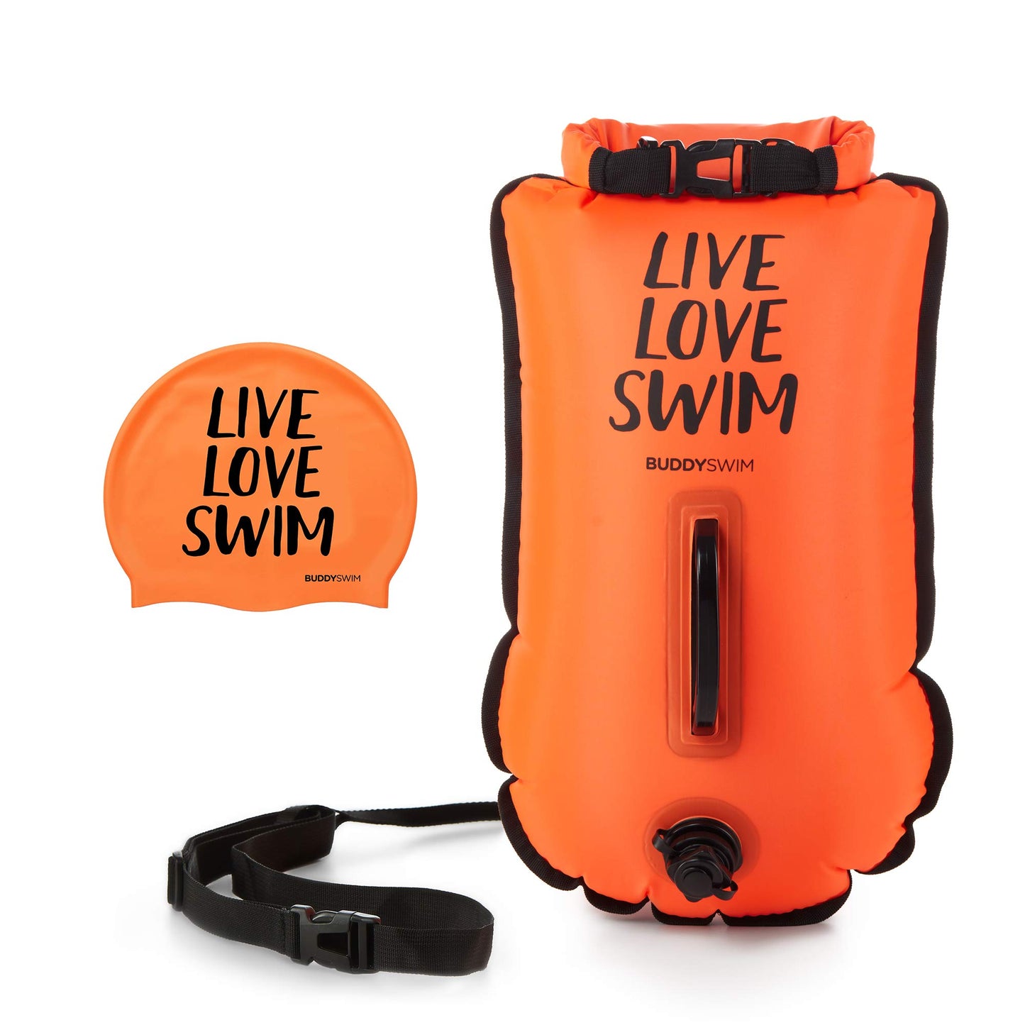Schwimmboje mit Badekappe, Orange