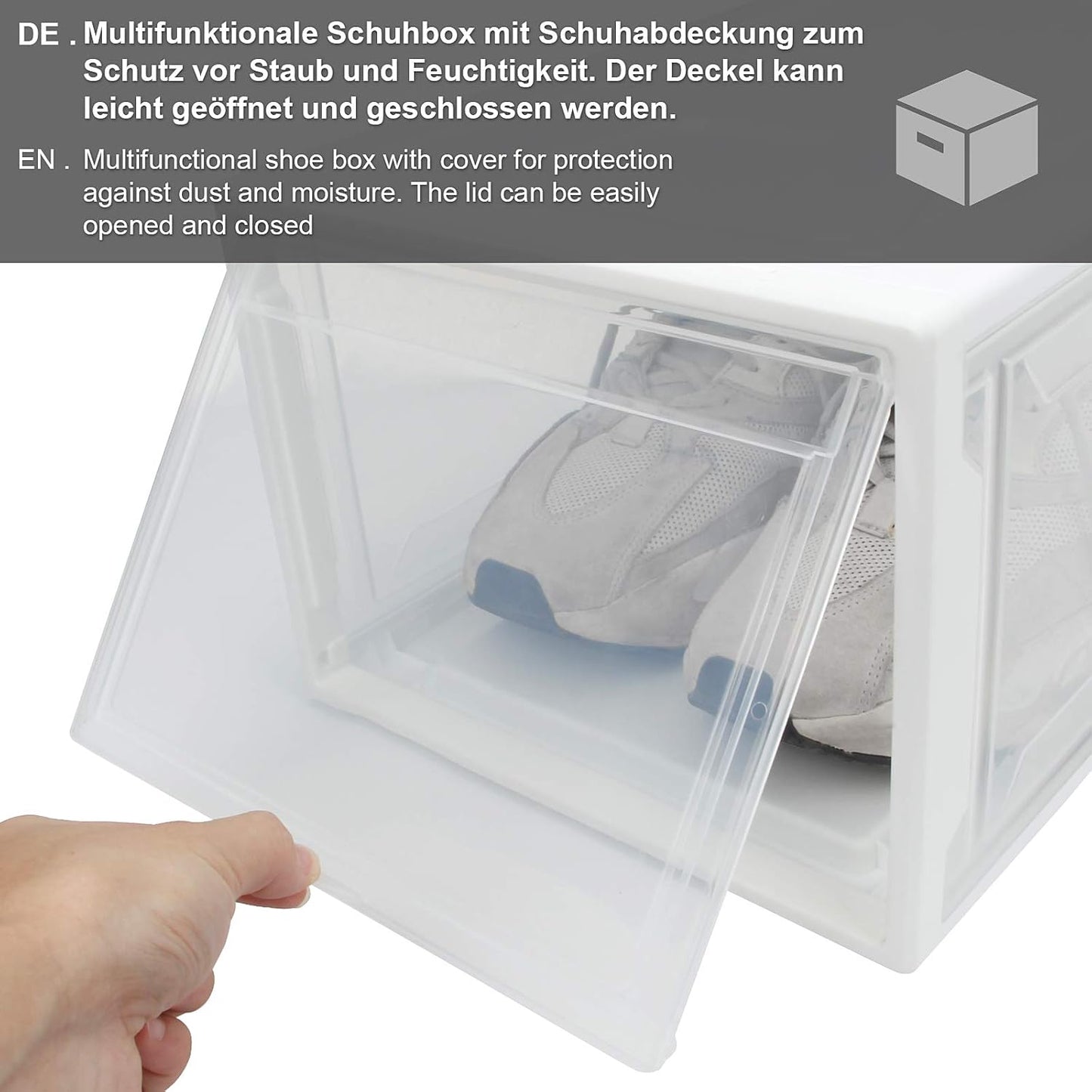 Stapelbare Schuhboxen-Set (3er Pack), 37 x 26 x 16 cm