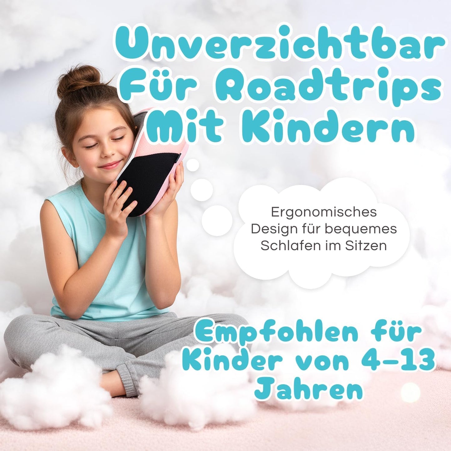 Ergonomisches Reisekissen für Kinder, Hellrosa – Kinder