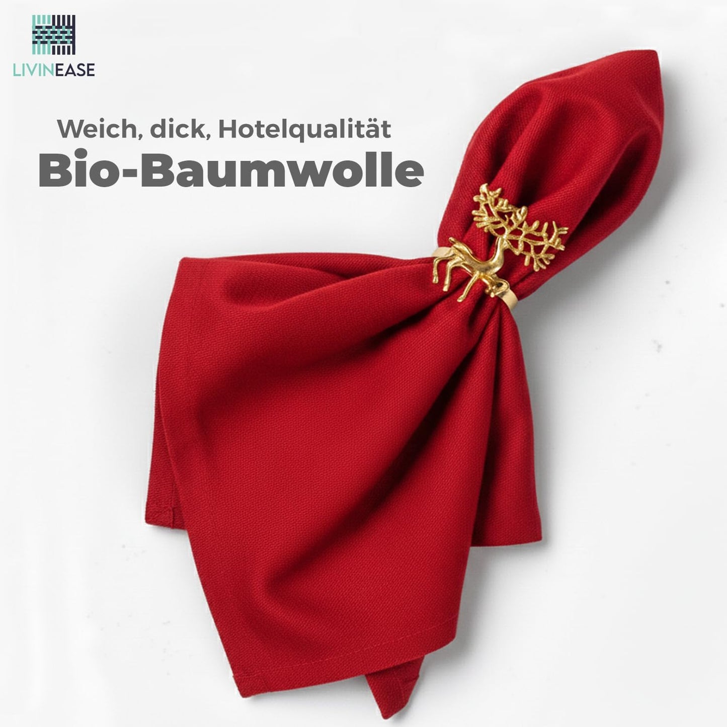12er-Set Stoffservietten, Rot