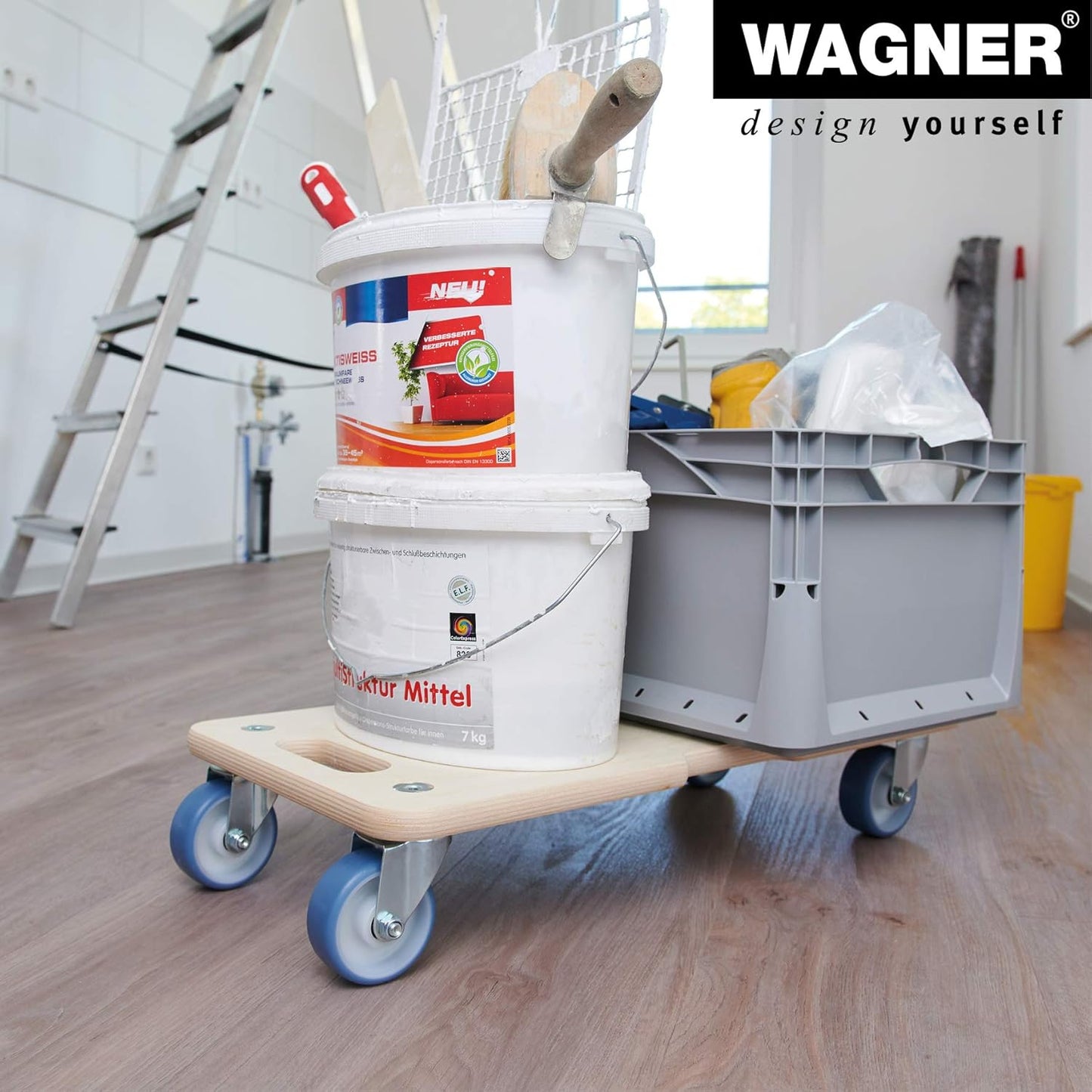 Transportroller Schwerlastrollbrett, (L) 59 x (B) 29 x (H) 11 cm ultrasofte Rollen