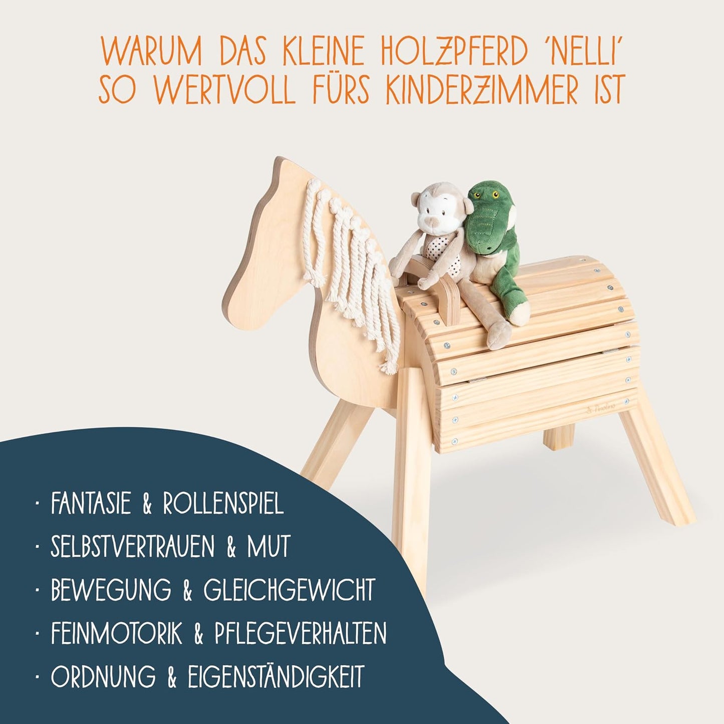Holzpferd Nelli mit Stauraum