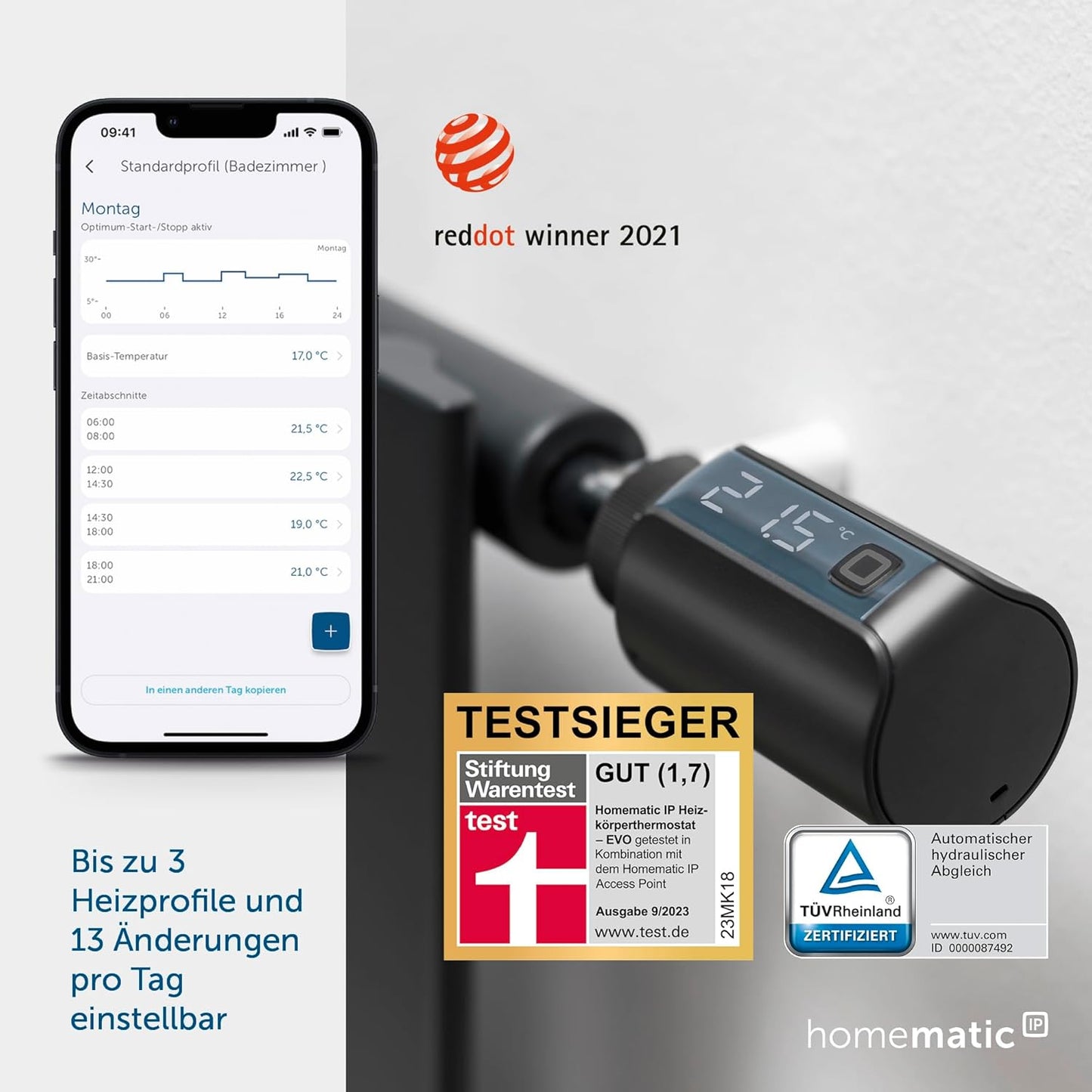 Smart Home Heizkörperthermostat Evo, Thermostat – Evo anthrazit