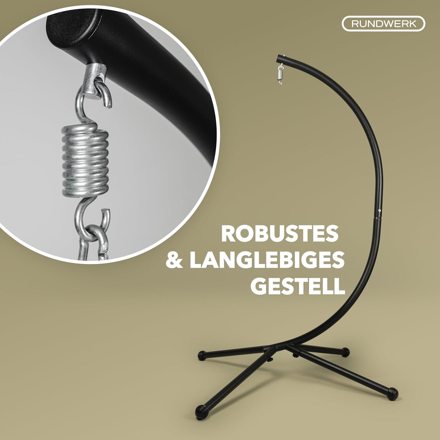 Hängesessel mit Gestell, Grau
