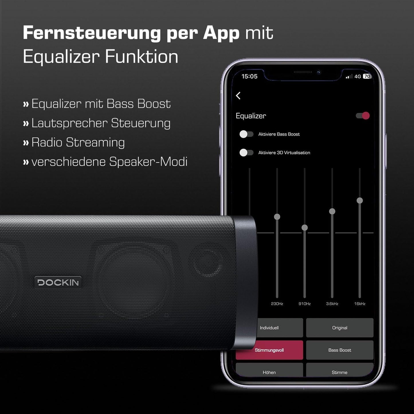 Bluetooth Lautsprecher, D FINE EVO (Testsieger)|1 Speaker, Schwarz