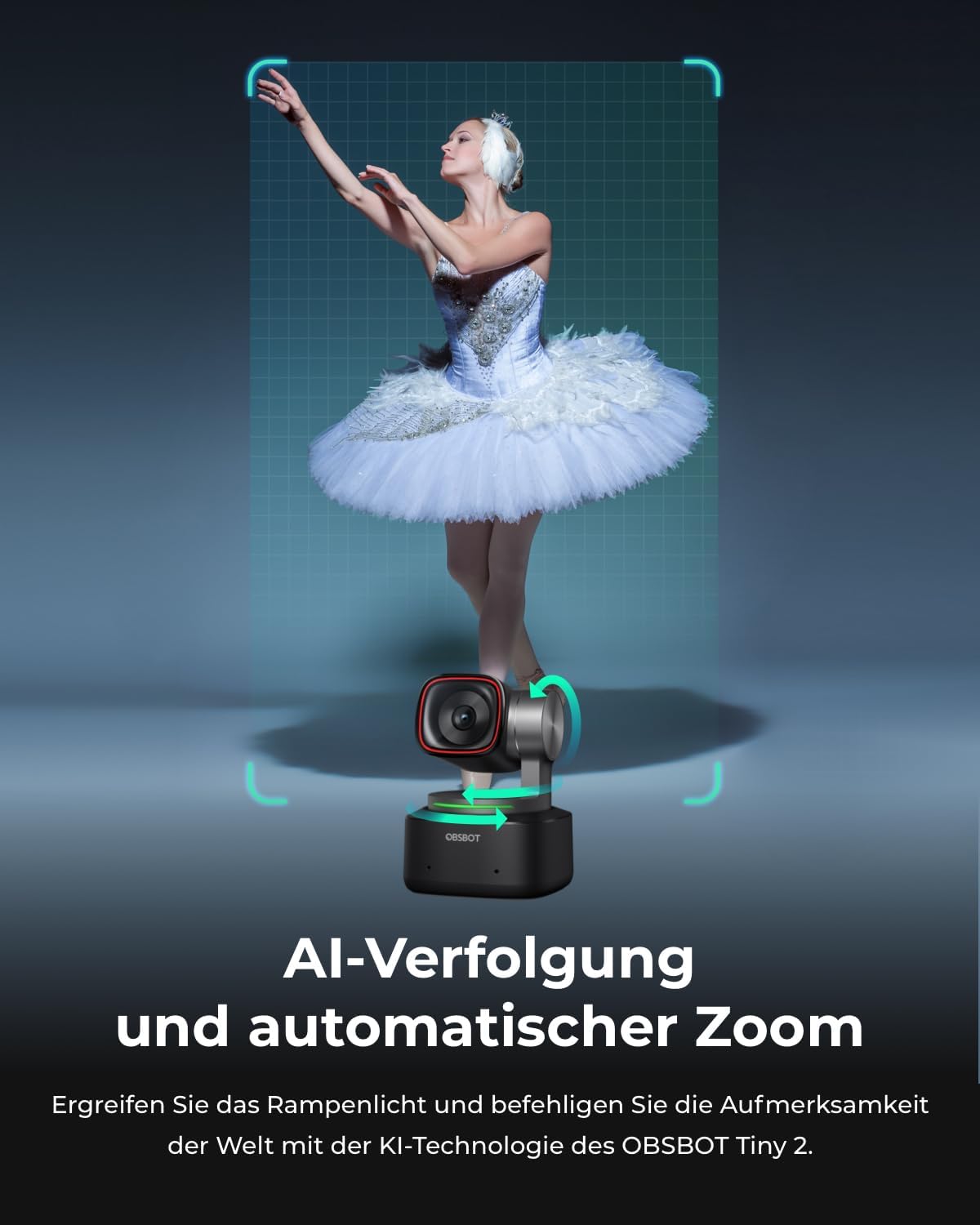 PTZ 4K Webcam mit KI-Tracking und Sprachsteuerung