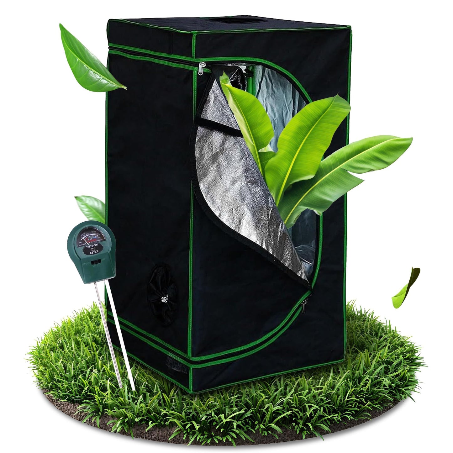 Growbox Set mit Messgerät, 40 x 40 x 160 cm