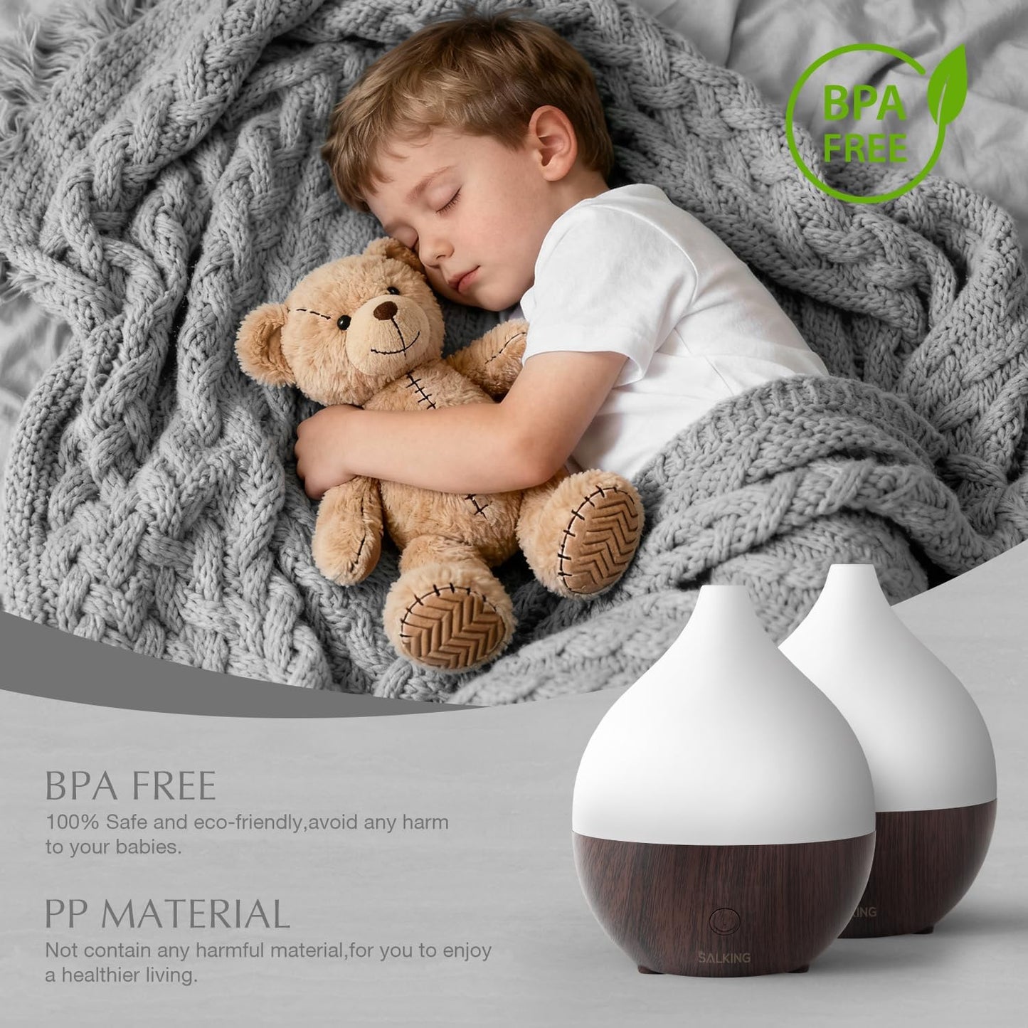 Aroma Diffuser, 2 Stück, Schwarz Holzmaserung-2er
