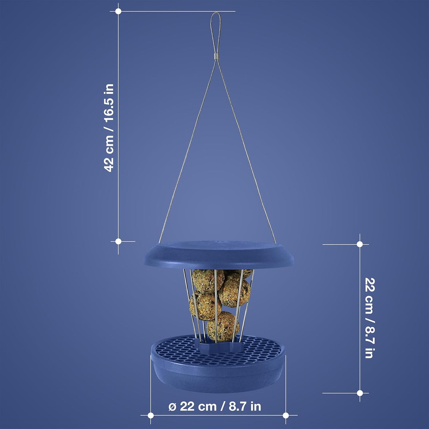 Vogel-Futtersilo Lucerne SMART BIRDS, Indigo Lucerne