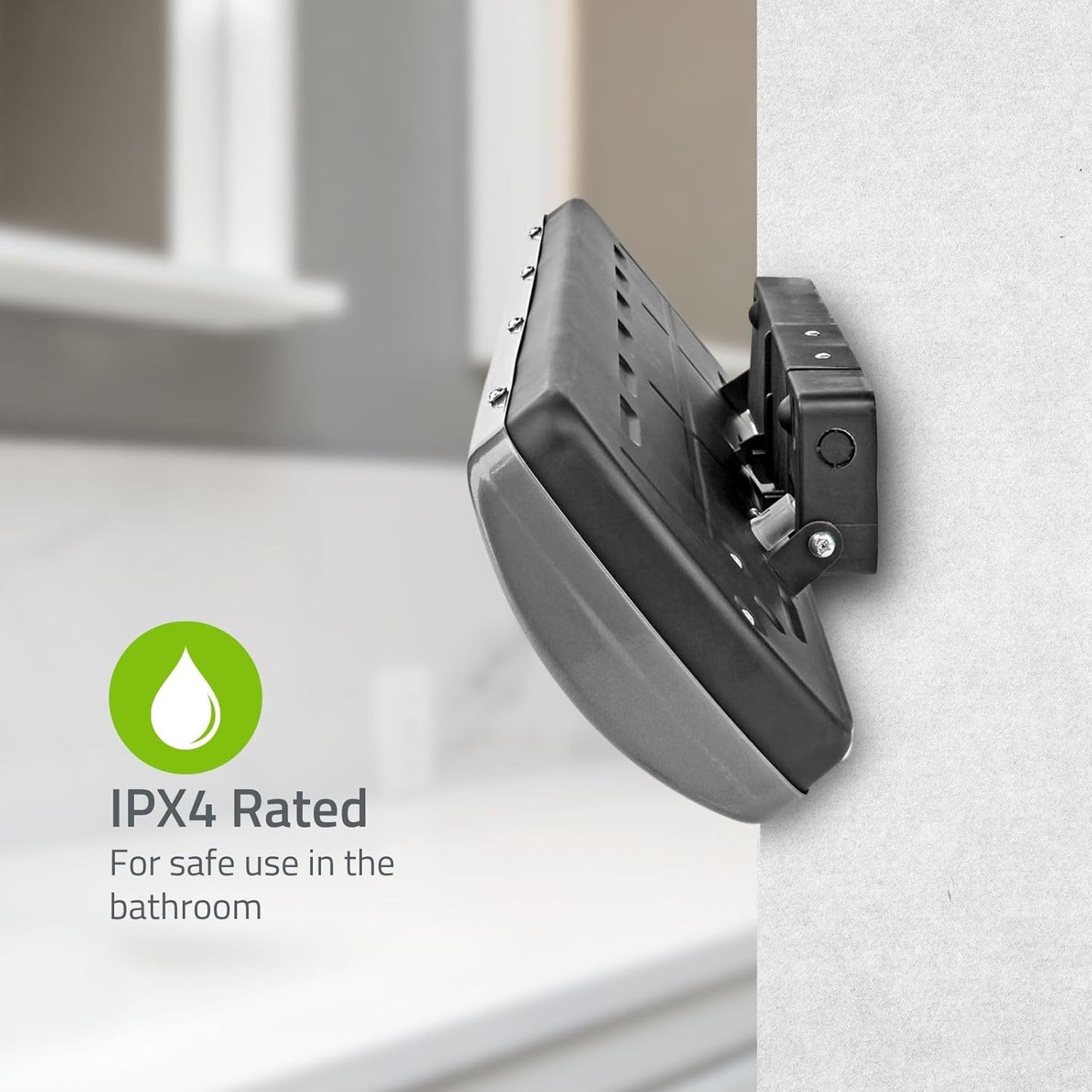 Badezimmer-Heizung HTBA10GY mit verstellbarem Thermostat, 1200 Watt