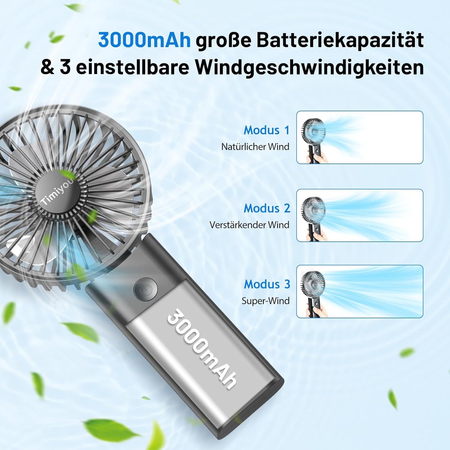 Handventilator, Dunkelschwarz