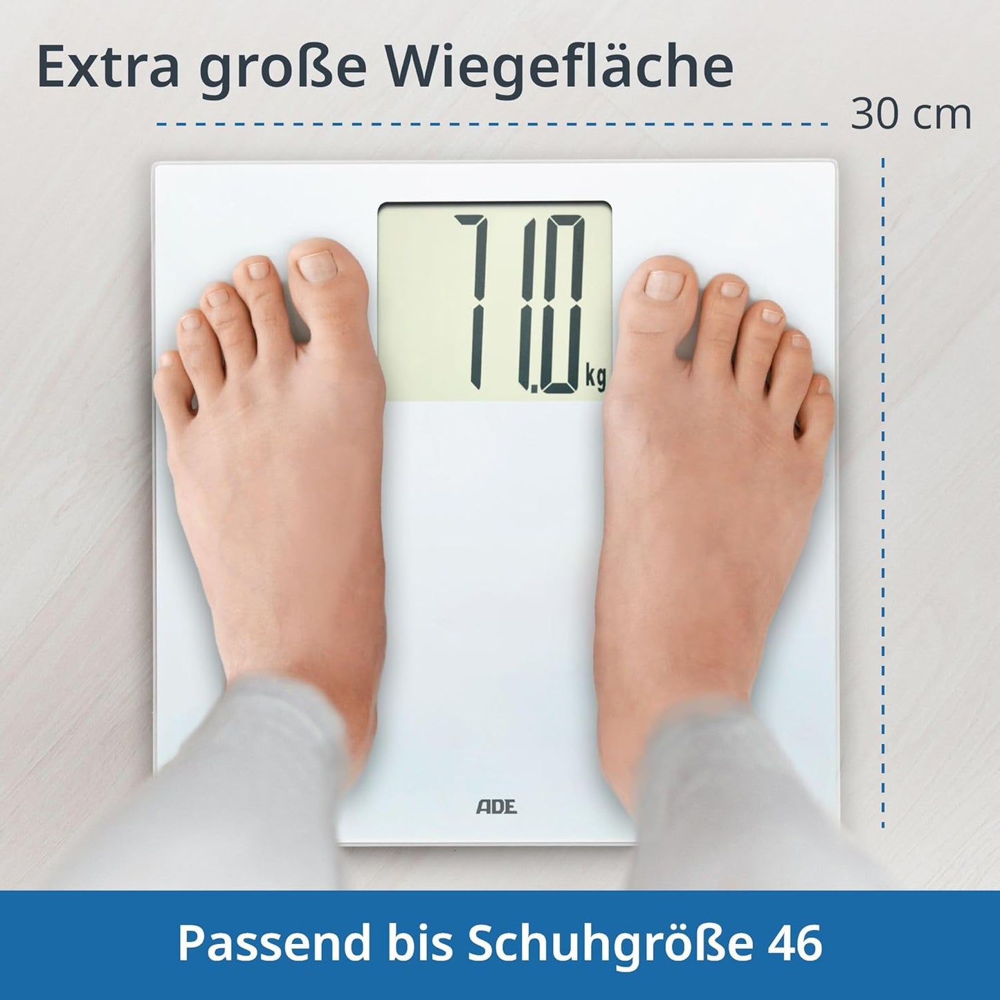 Digitale Personenwaage, Weiss XXL-Display 200 kg