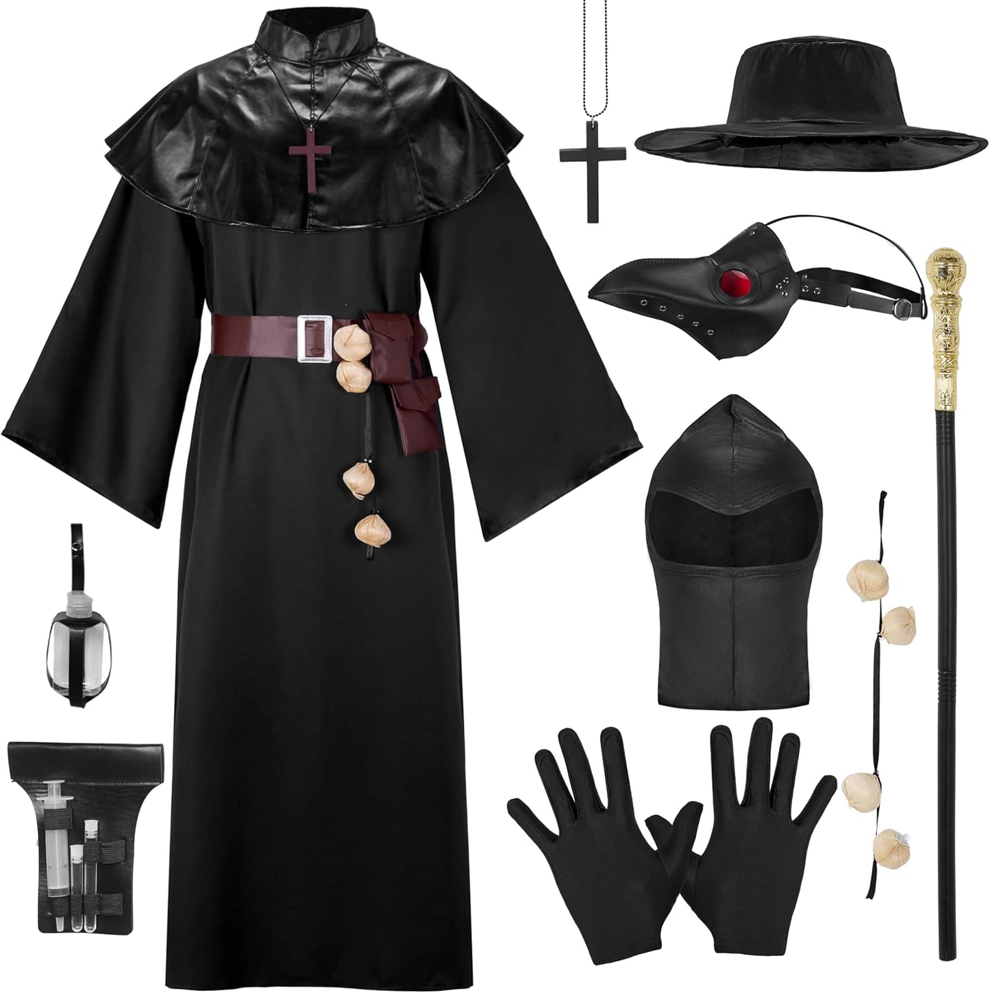 Pestarzt Kostüm-Set mit Zubehör, XL
