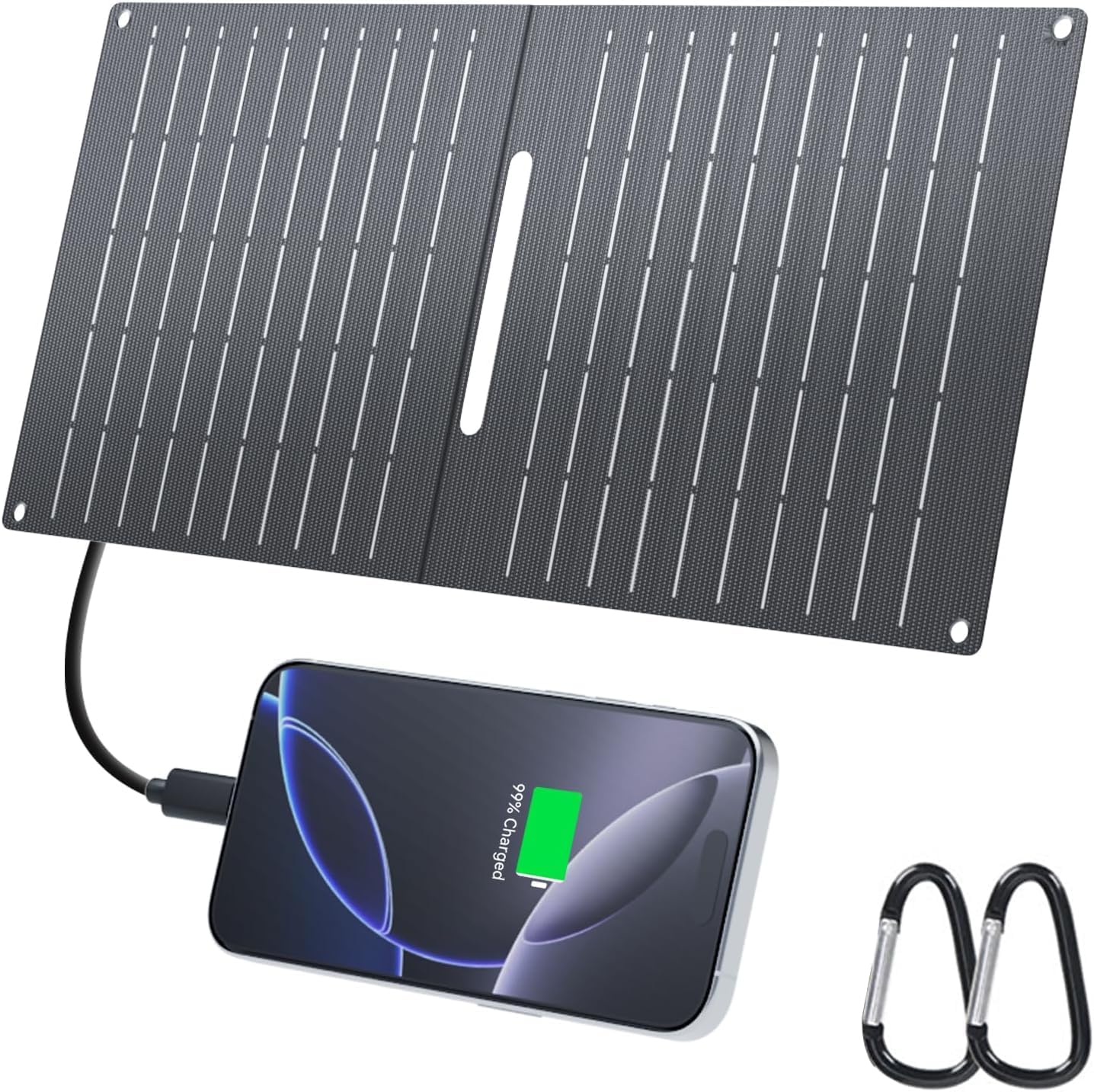 Faltbares Solarladegerät, wasserdicht, USB-A/C, 15W