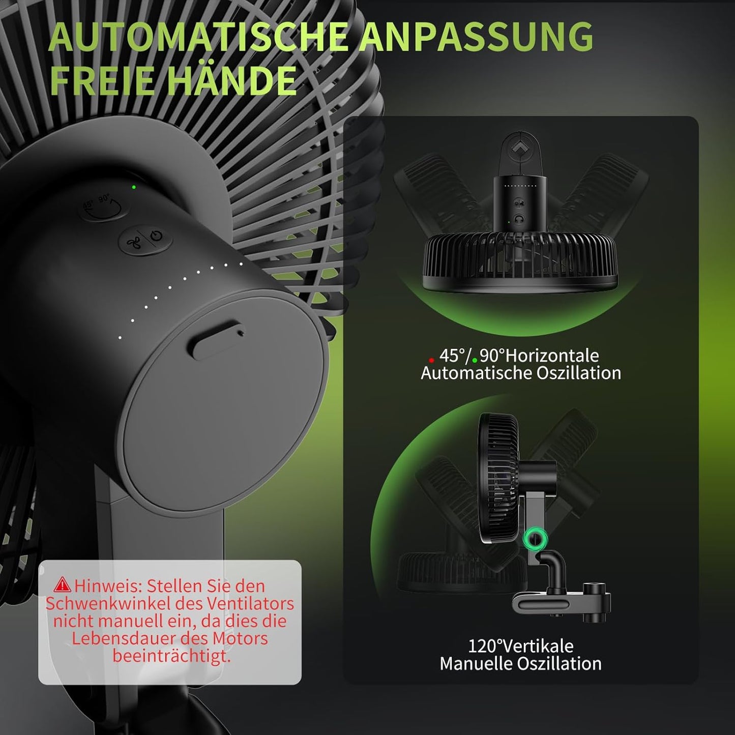 Oszillierender Grow Clip-Ventilator