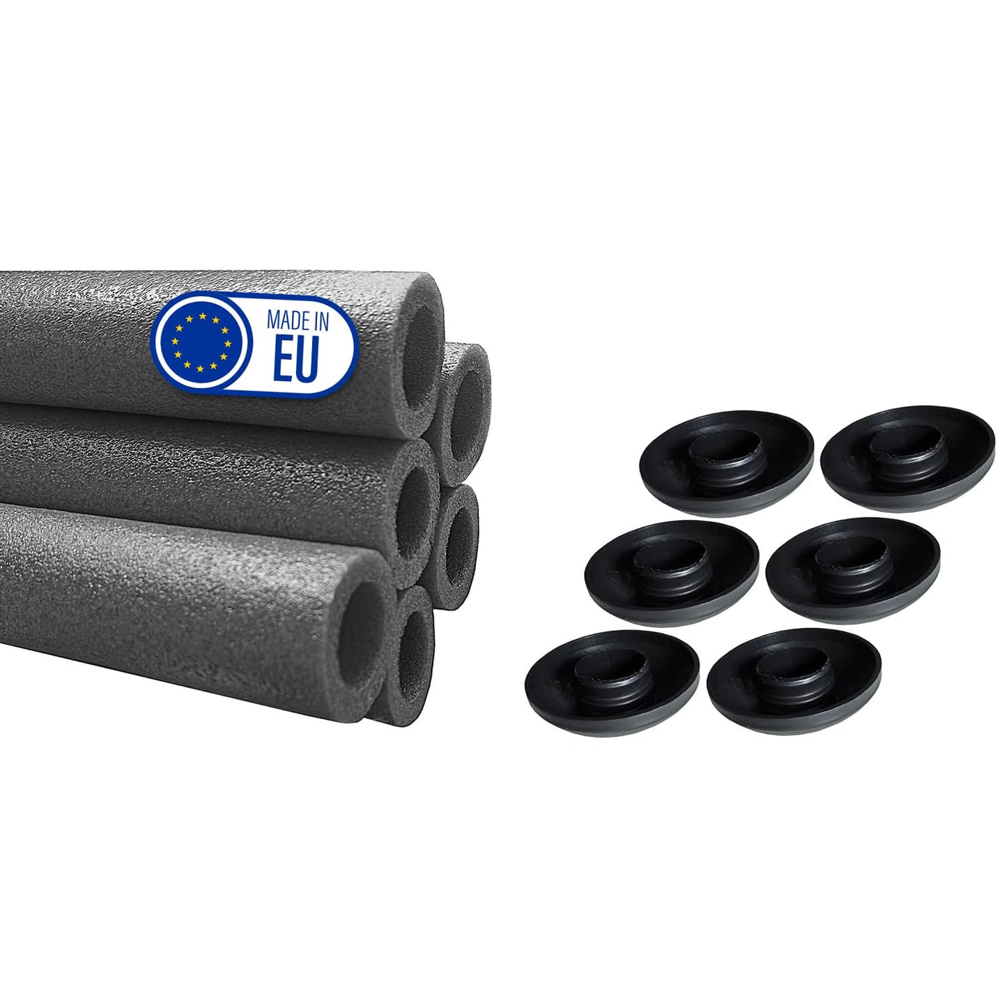 Trampolin Stangenschutz-Set, grau inkl. Kappen