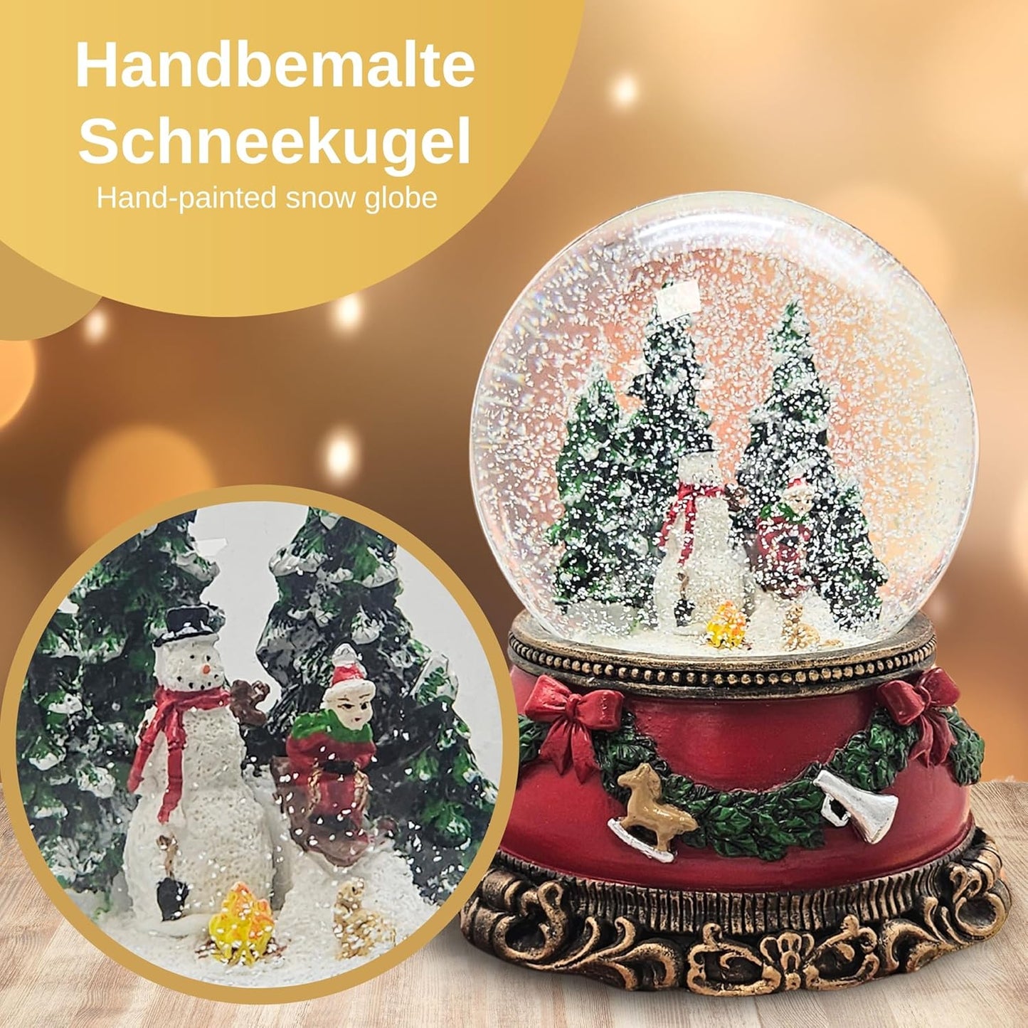 Schneekugel "Schneemann und Kind"