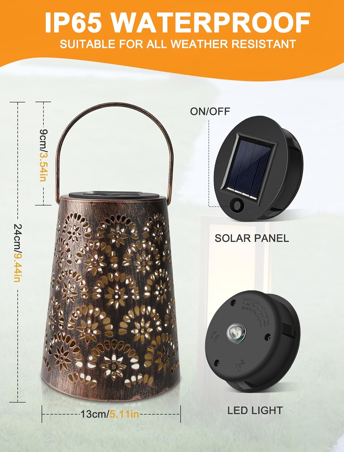 2er-Set Solarlampen, Gross (2 Stück)