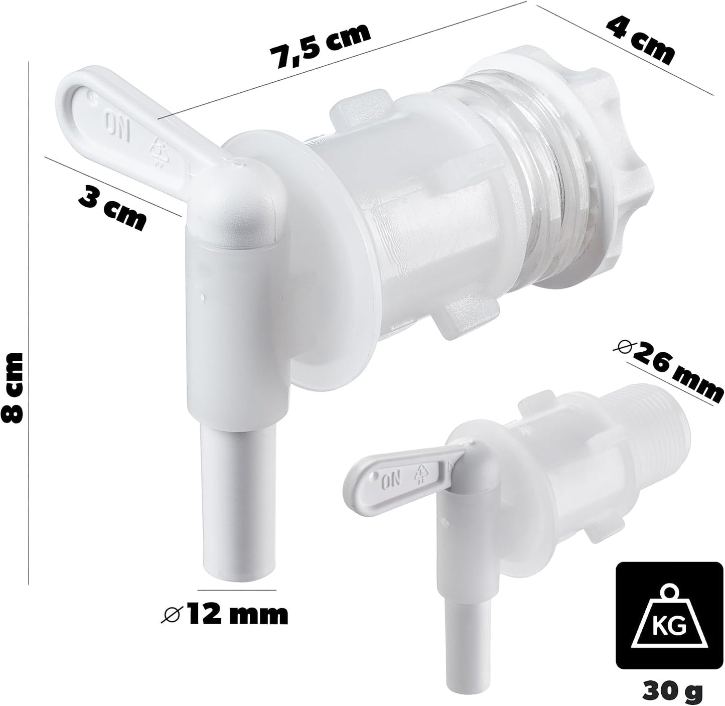 Auslaufhahn für Gäreimer, 3 Stück, 3 Stück