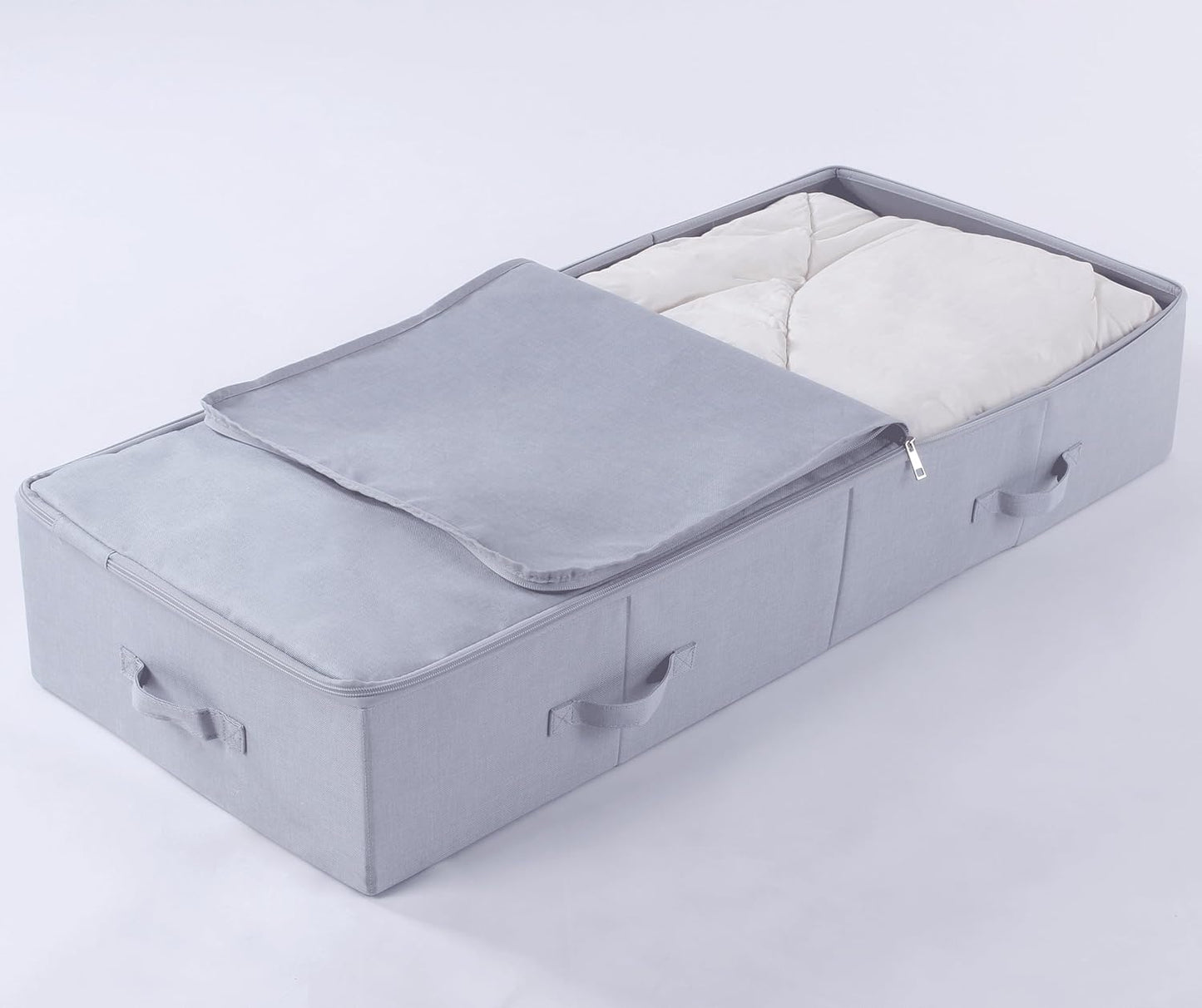 Unterbett-Aufbewahrungsbox, faltbar und mottenfrei, 100*43*18cm Hellgrau