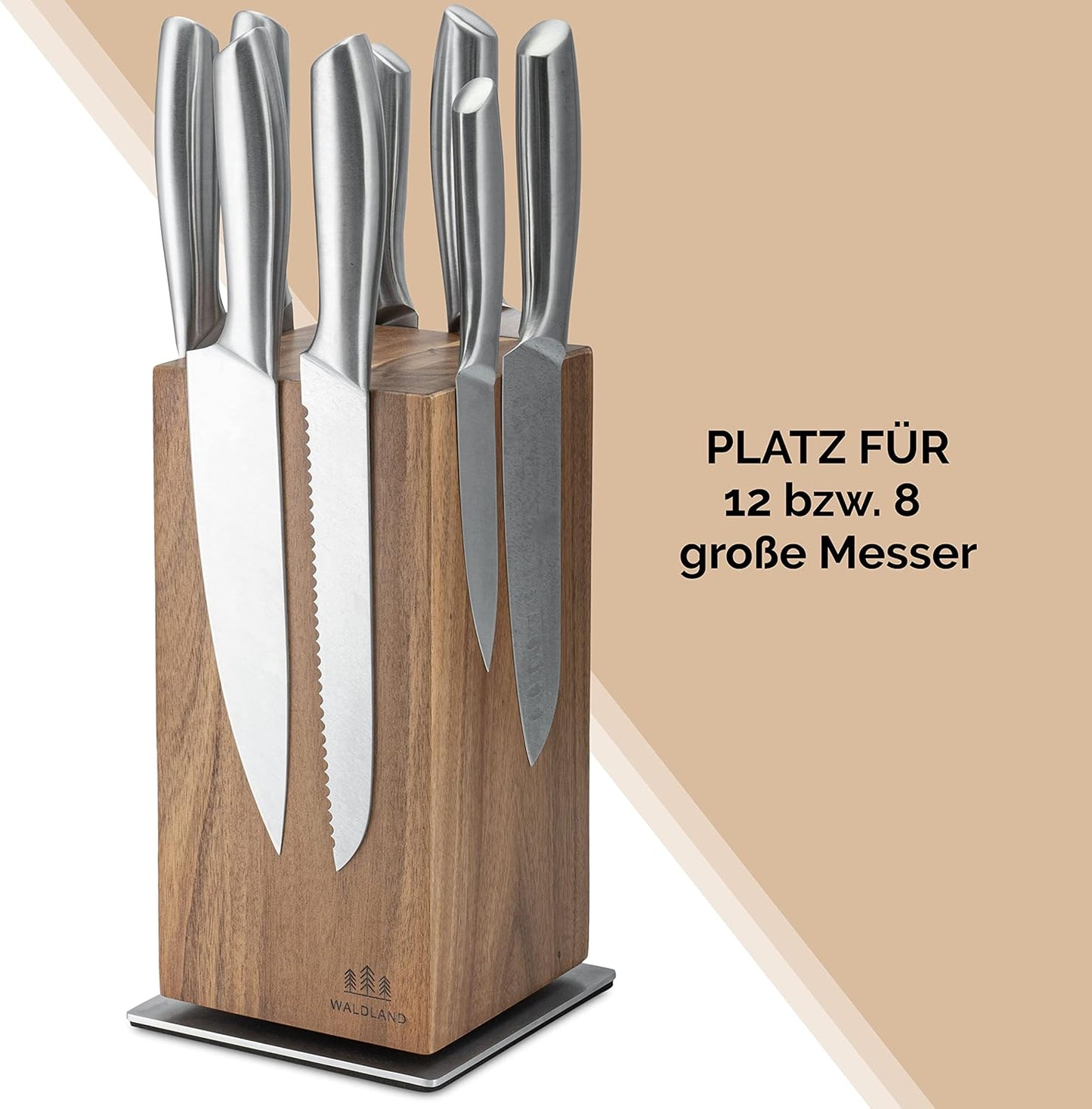 Magnetmesserblock, 360° / Akazienholz