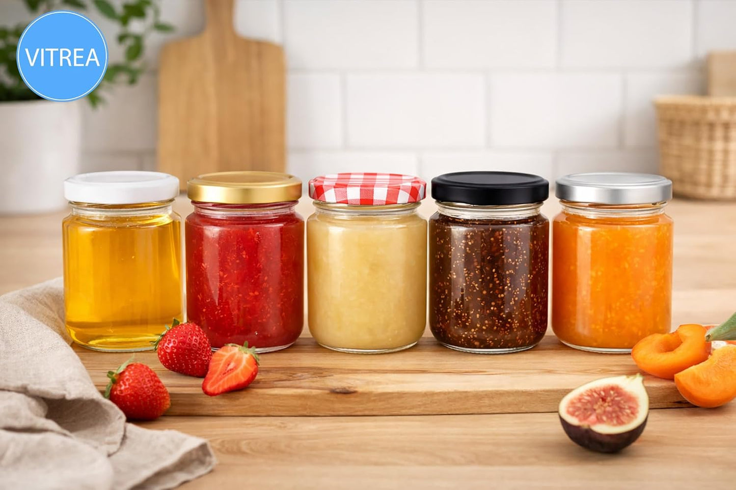 Marmeladengläser Set mit Schraubdeckel (100 Stück, 275 ml), 275 ml 100