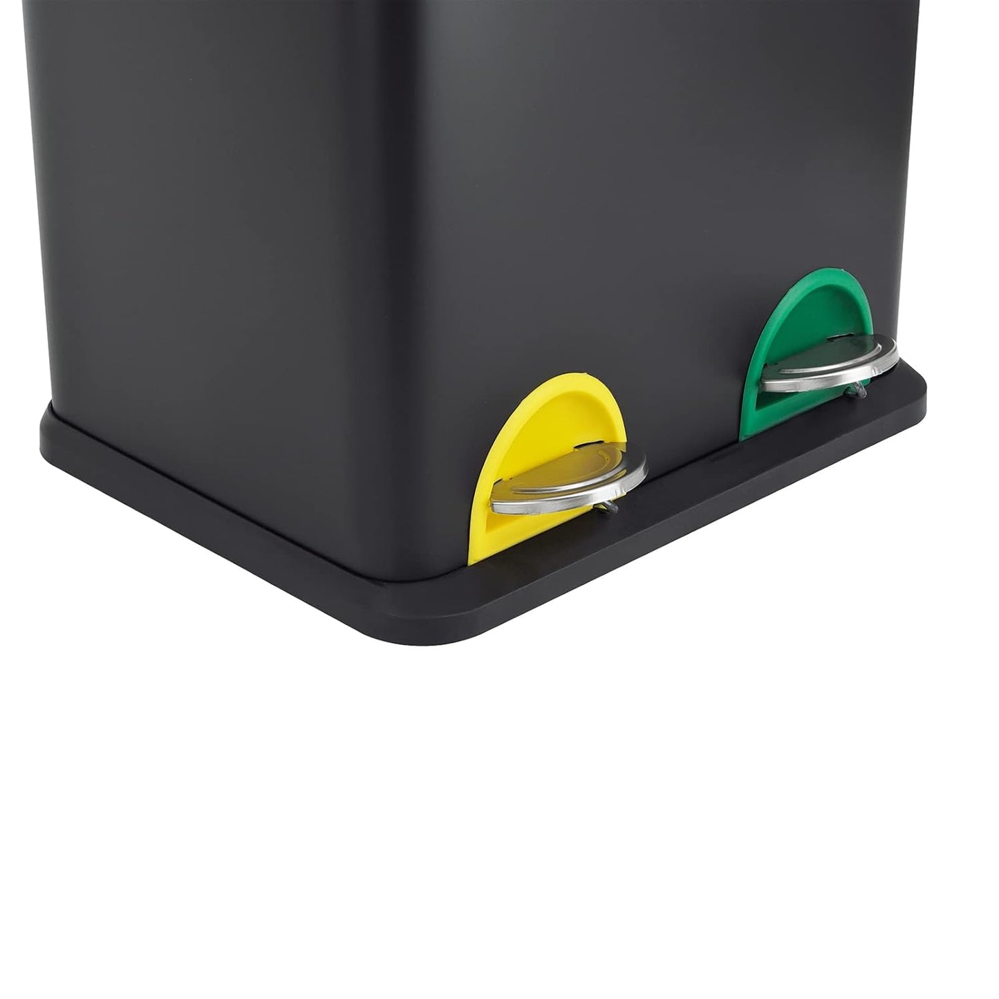 TC2X15 Doppelter Abfalleimer mit Inneneimern, Schwarz