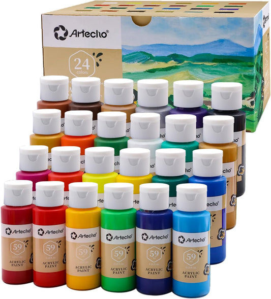 24-teiliges Acrylfarben Set, 59 ml x 24