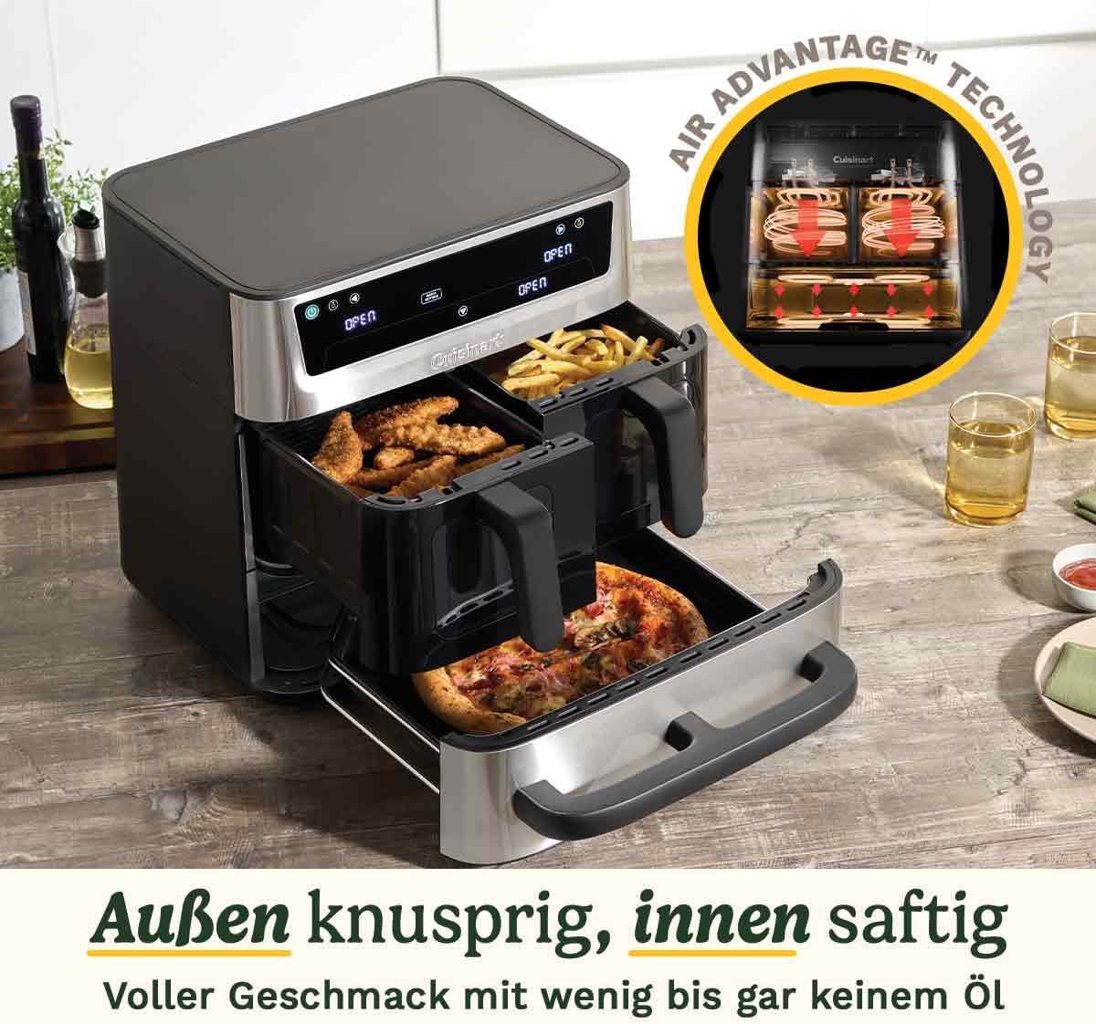 Heissluftfritteuse, 3 Kammern SS Edelstahl 3