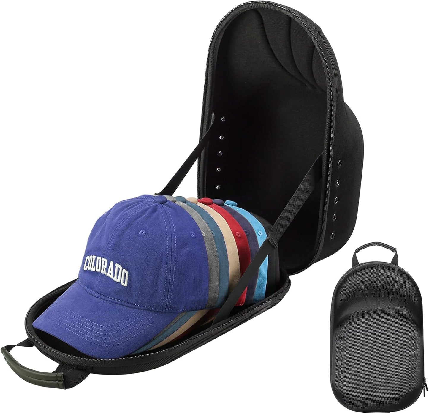 Baseball Cap Organizer für Reisen, L Schwarz